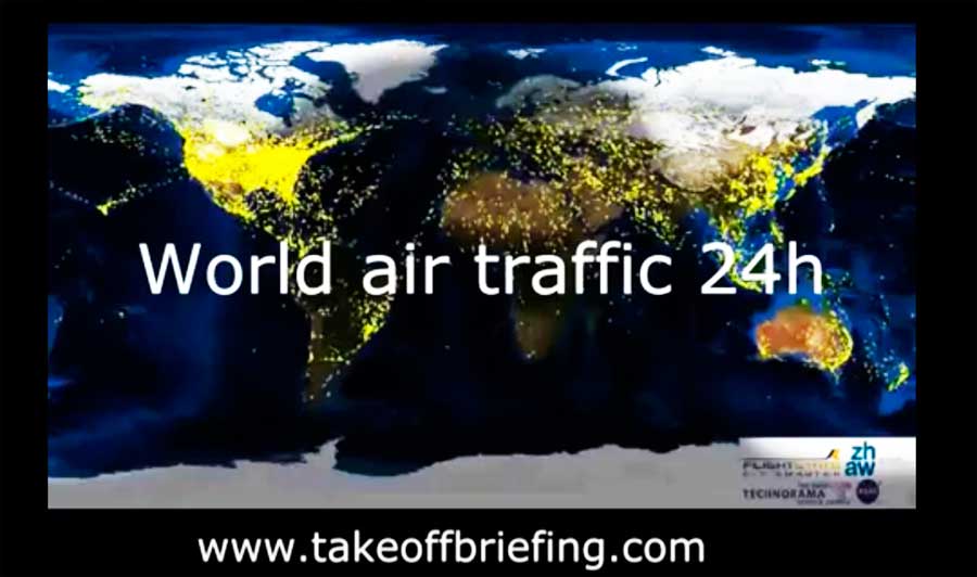 Tráfico aéreo mundial en 24 Horas